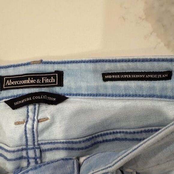 Abercrombie & Fitch The Super Skinny Ankle Mid Rise Denim Jeans Women's 28 Blue - Picture 4 of 9